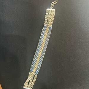 Stella & Dot Gold and Blue Chain Bracelet